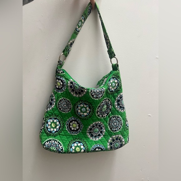 Vera Bradley Handbags - VERA BRADLEY PURSE BAG CUTE GREEN STRAP BAG PURSE SCRIPT LETTERS ON FRONT WOMENS